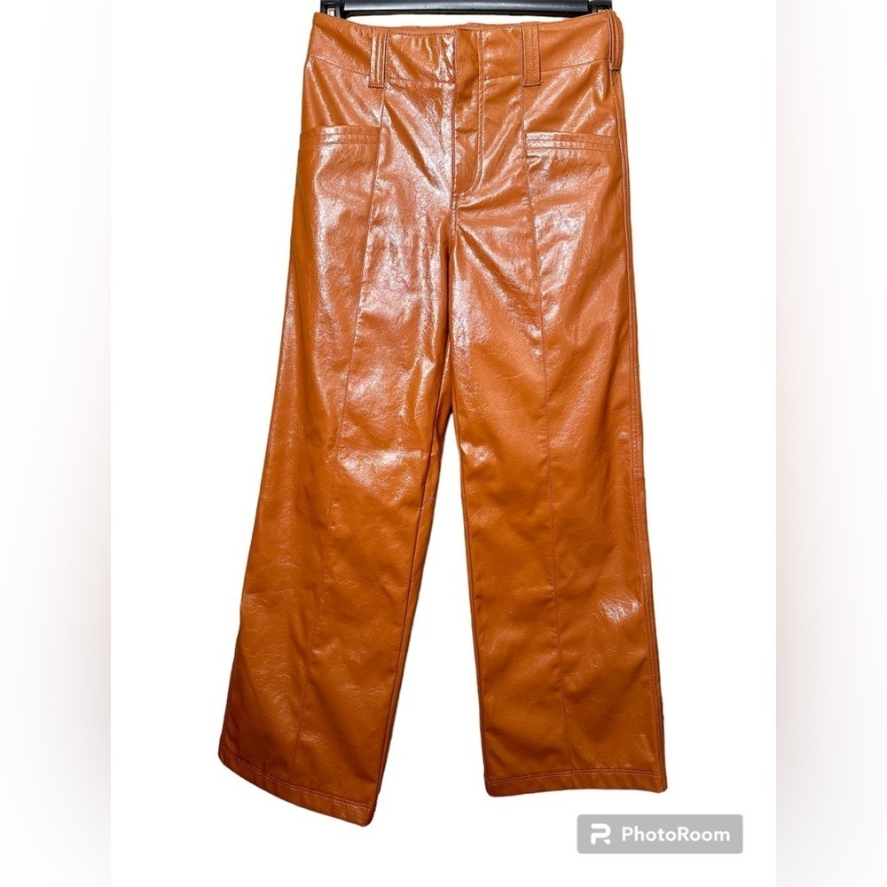 Free People size 2 star crossed lovers straight leg vegan faux leather pants
